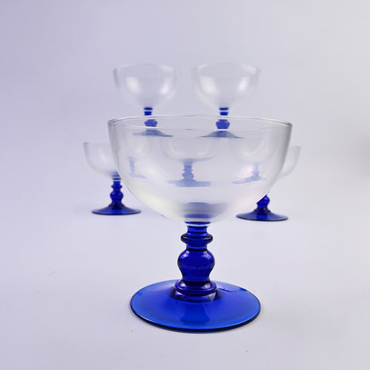 Cobalt Blue Bowl Glasses Set