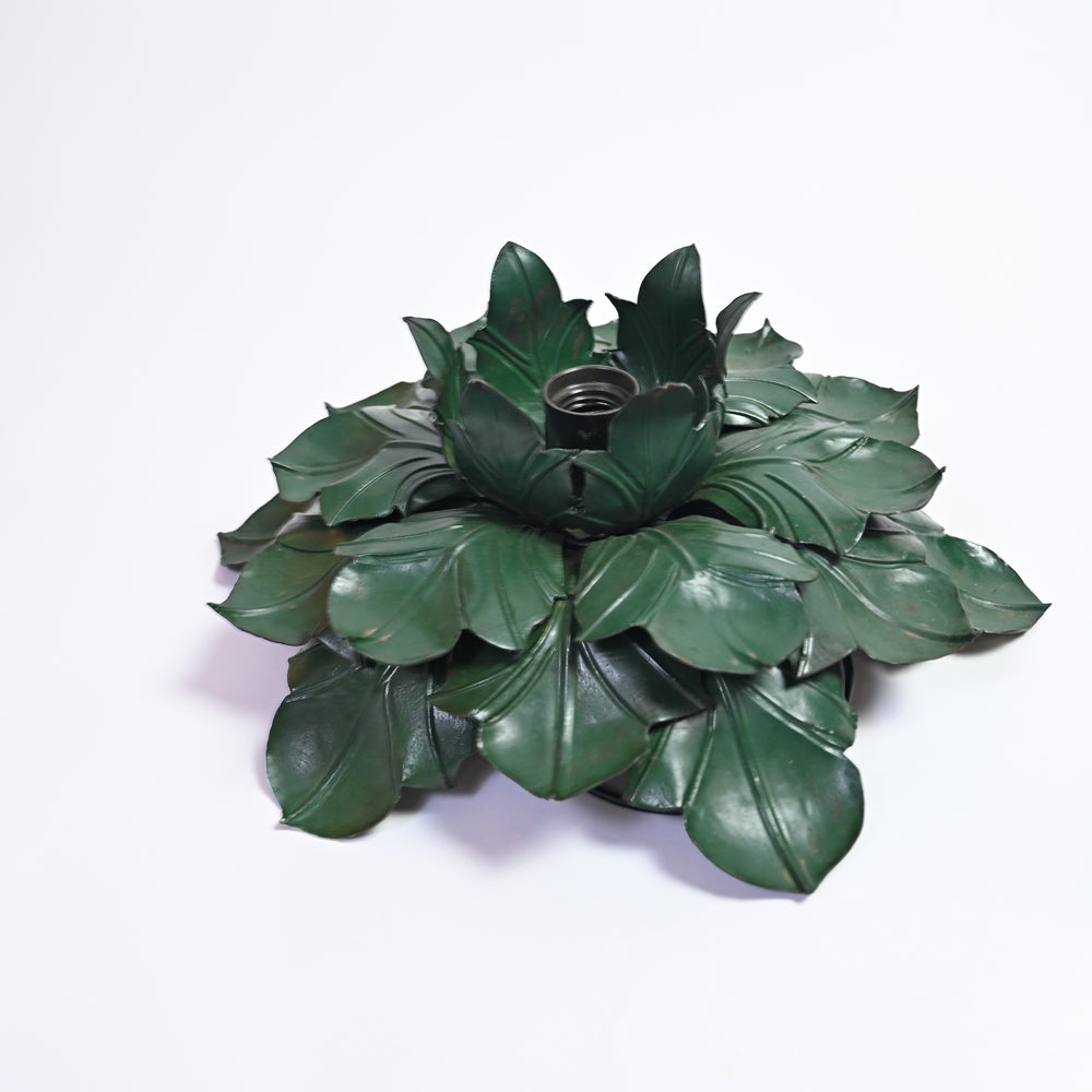 Pair of Green Leaf Toleware Wall Lights