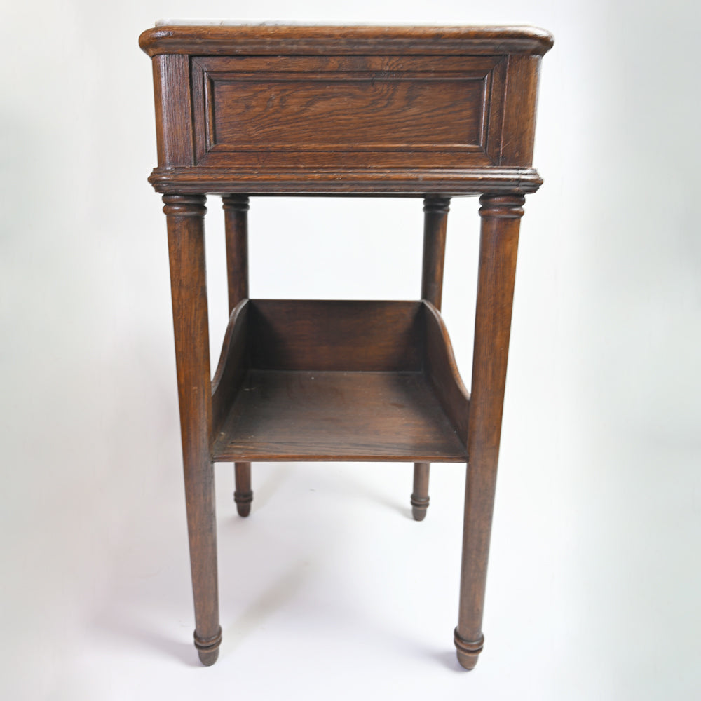 Pair of Cherry Wood and Marble side tables