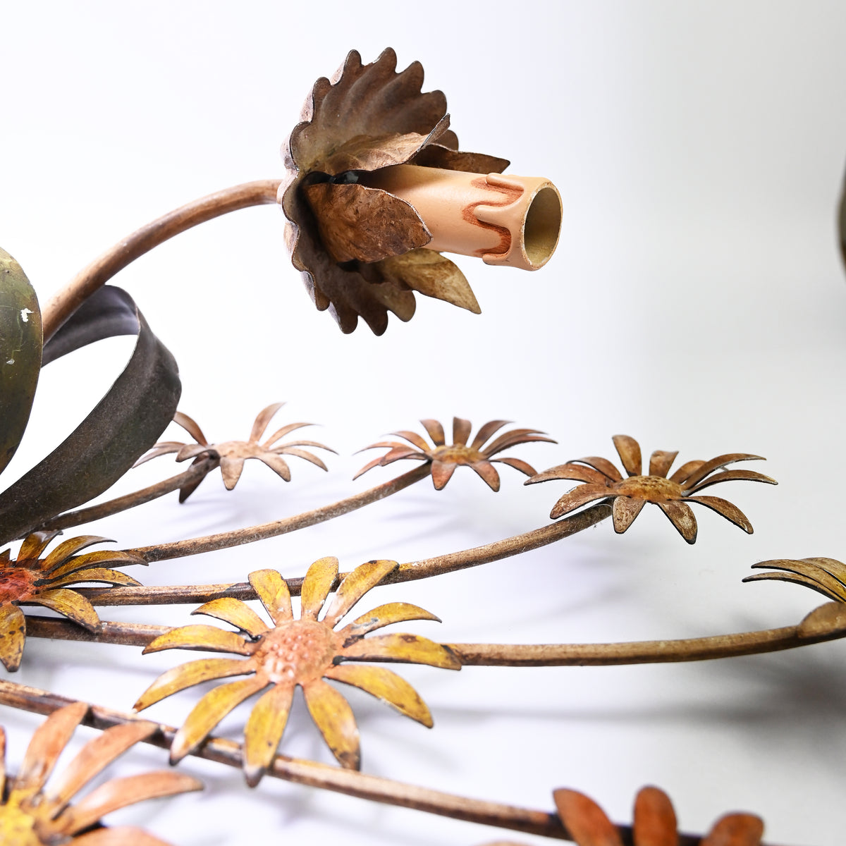 Pair of Stunning Floral Toleware Wall Sconces