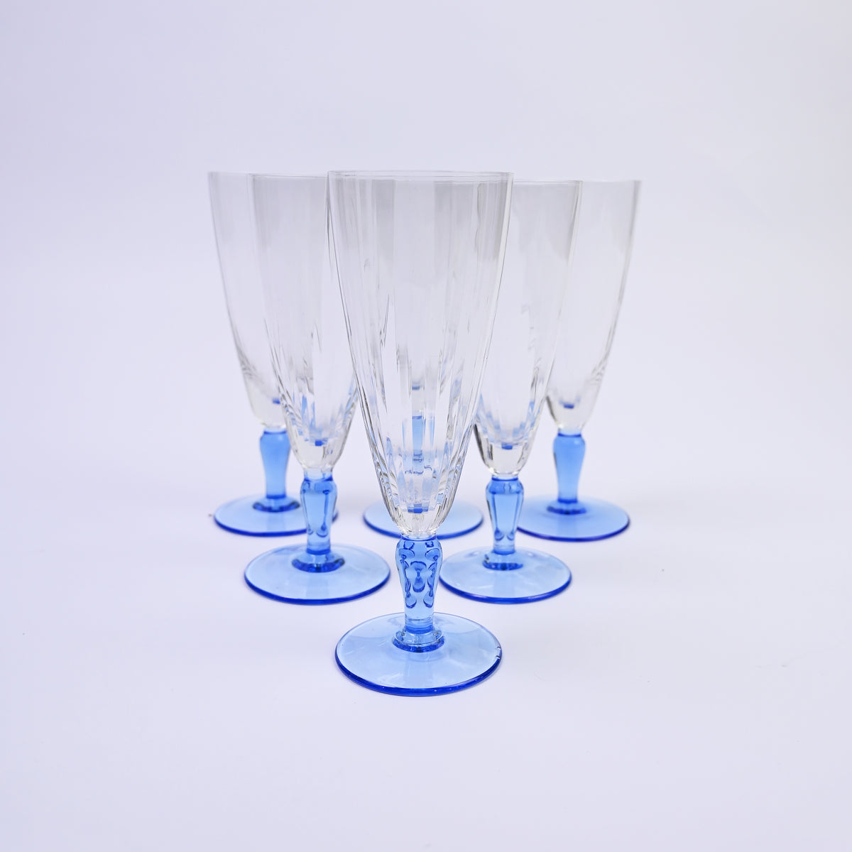 Blue Stemmed Champagne Flutes