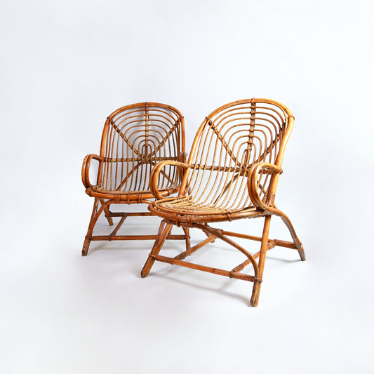 Set of Vintage Bamboo Armchairs