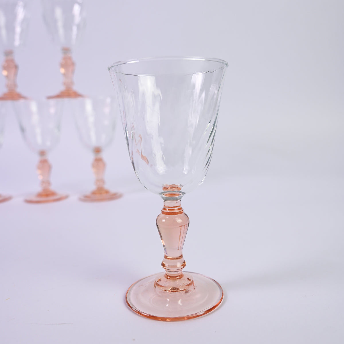 Peach Luminarc Twisted Wine Glass Set - Small