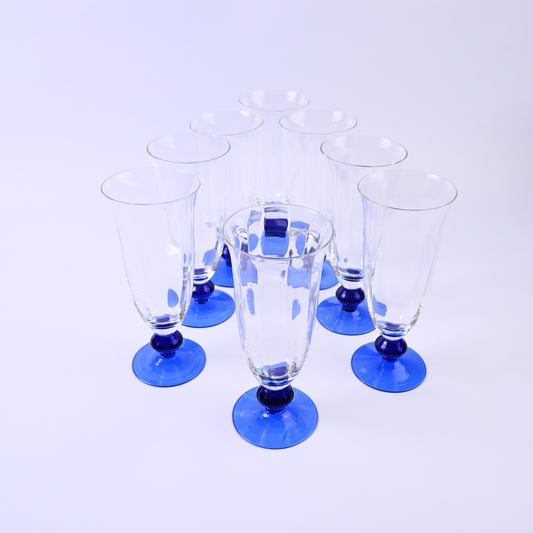 Cobalt Blue Flute Glasses Set