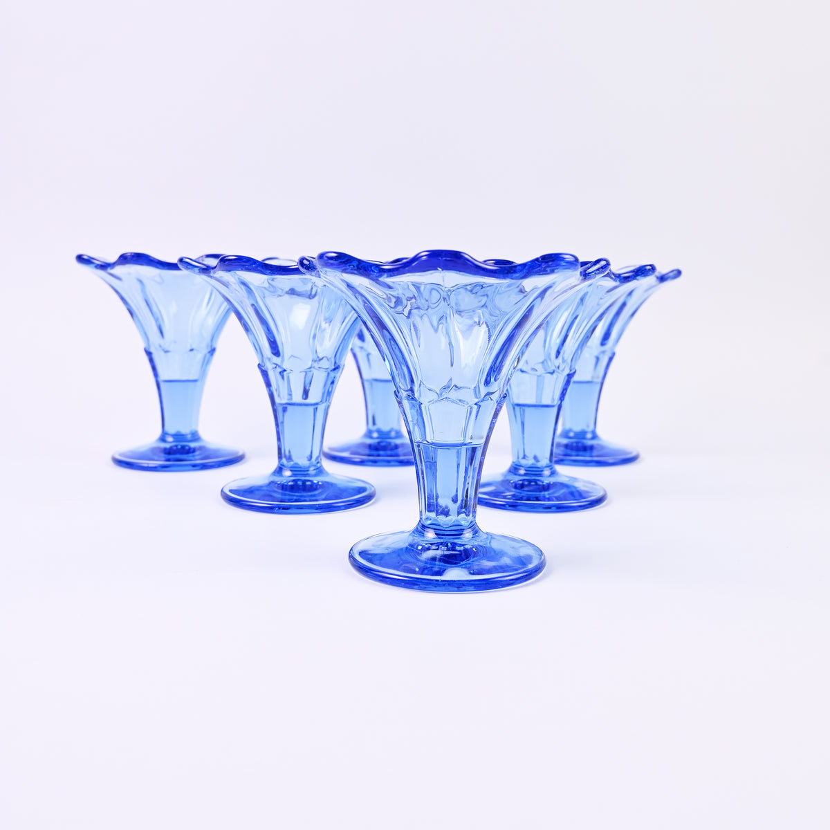 Set of 6 Blue Dessert Glasses