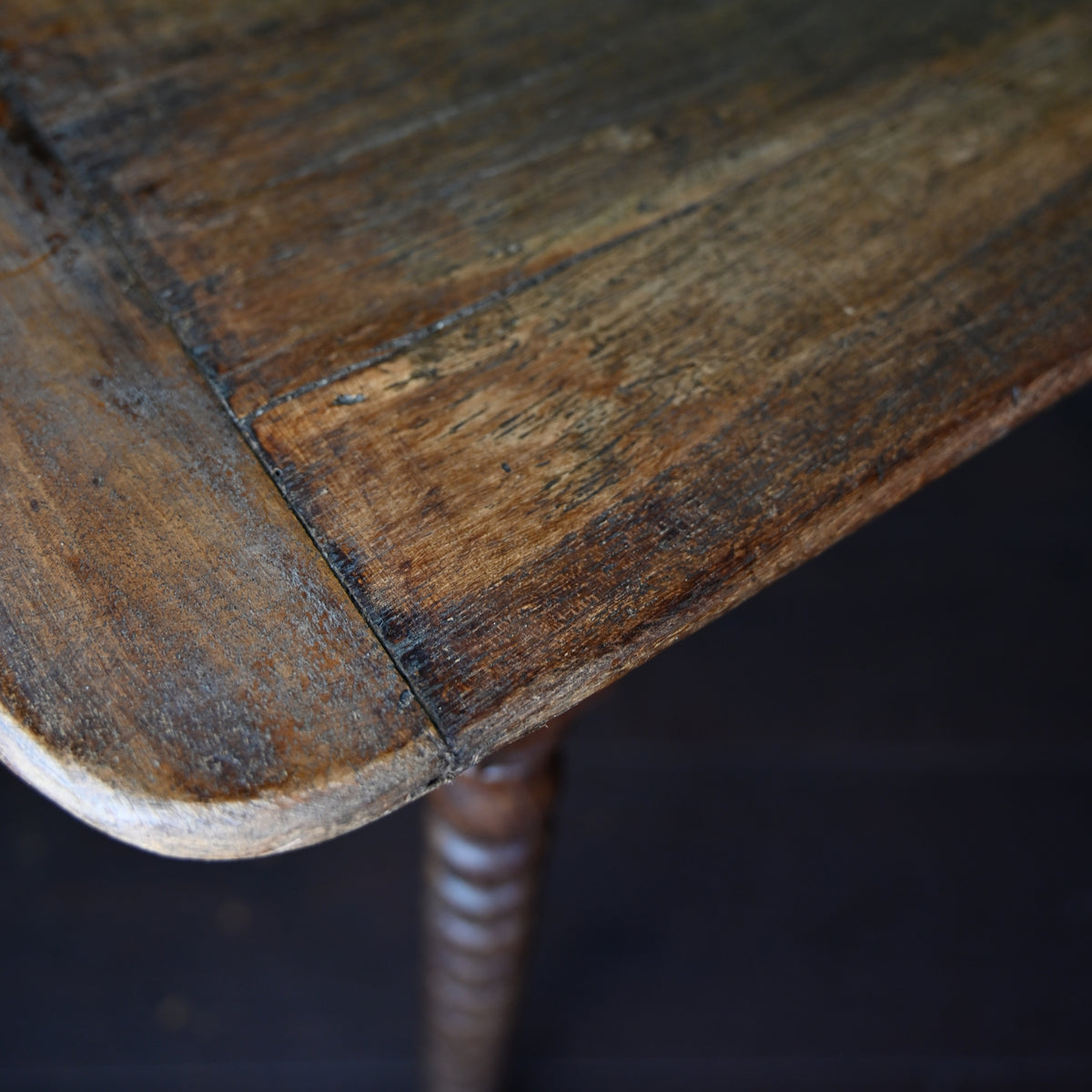 Wooden Antique Table with Bobbin Legs