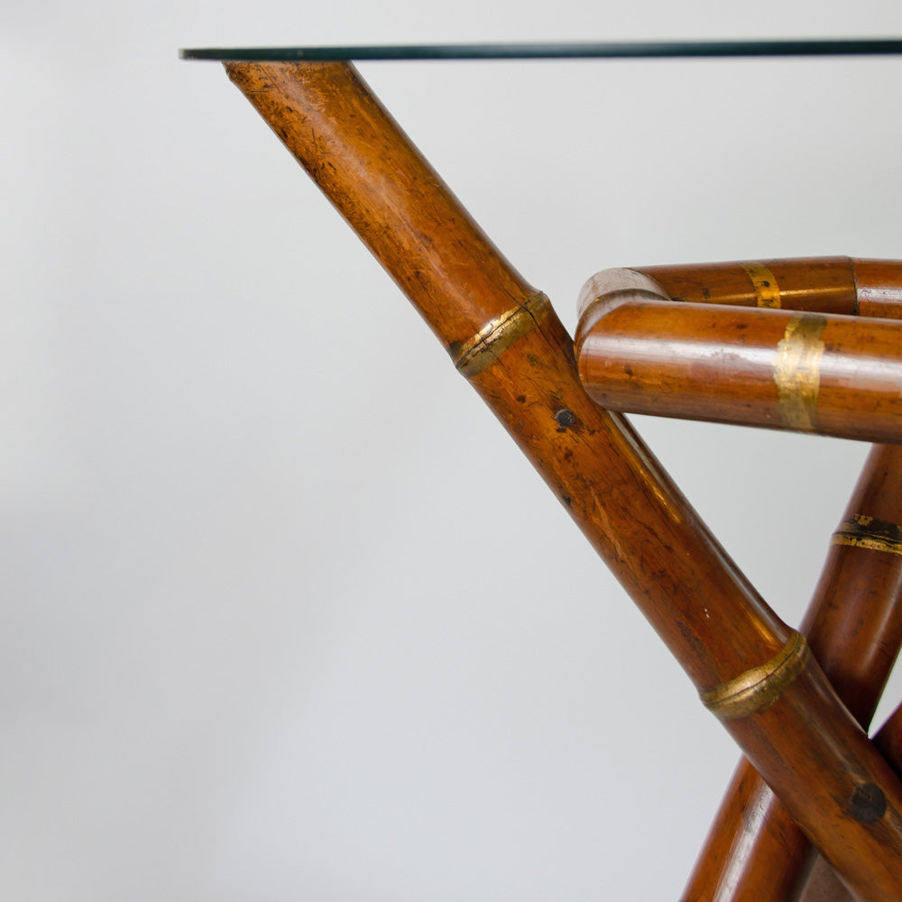 Rare French Bamboo Side Table