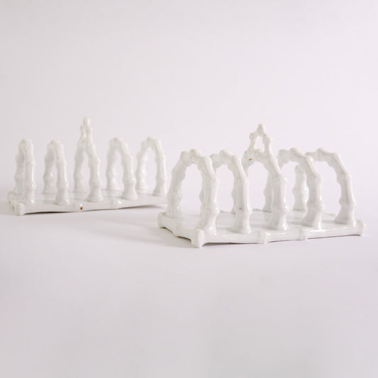 Pair of Vintage Faux Bamboo Toast Rack Holders