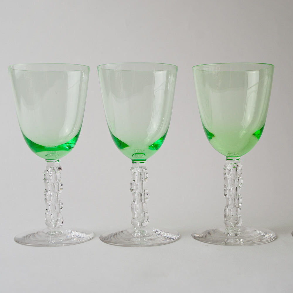 Set of Vintage French Wine Glasses
