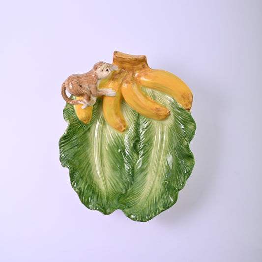 Monkey and Banana Leaf Plate