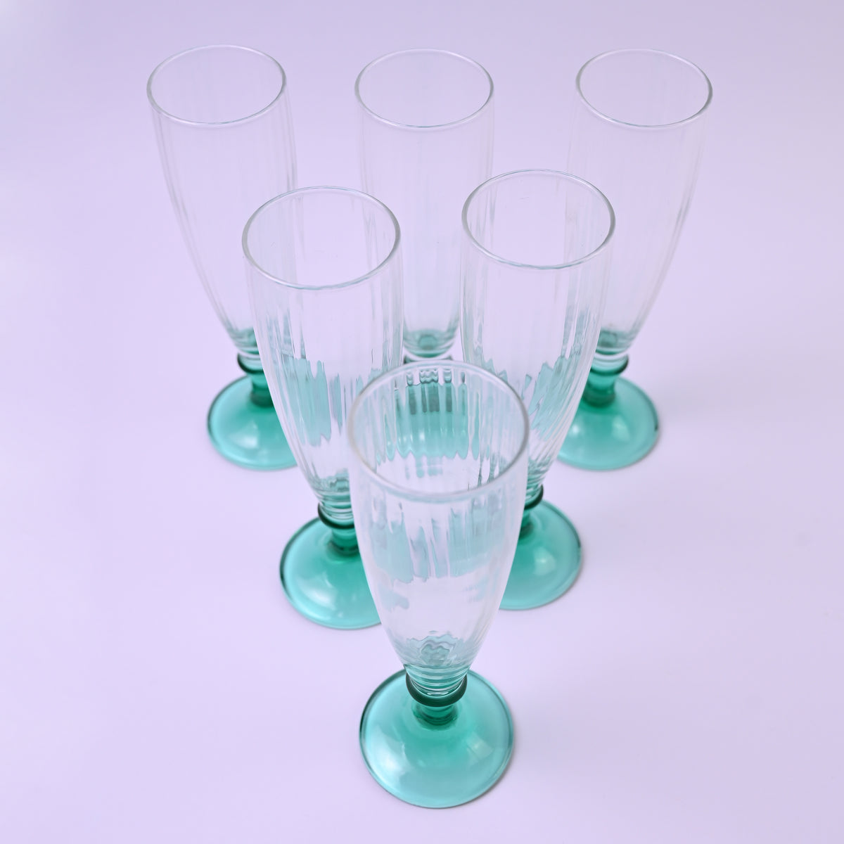 Set of tall Turquoise Glasses