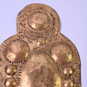 Set of Two Pressed Brass Wall Sconces