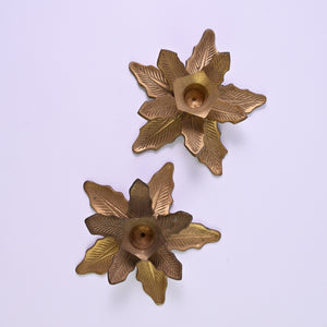 Brass Flower Candle Holder