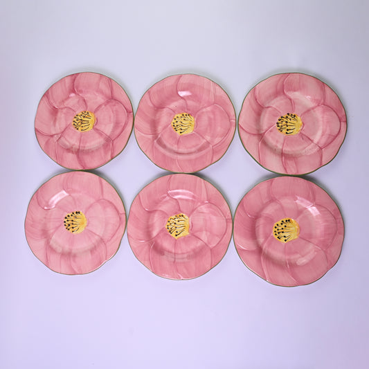Pink Flower Petal Plates