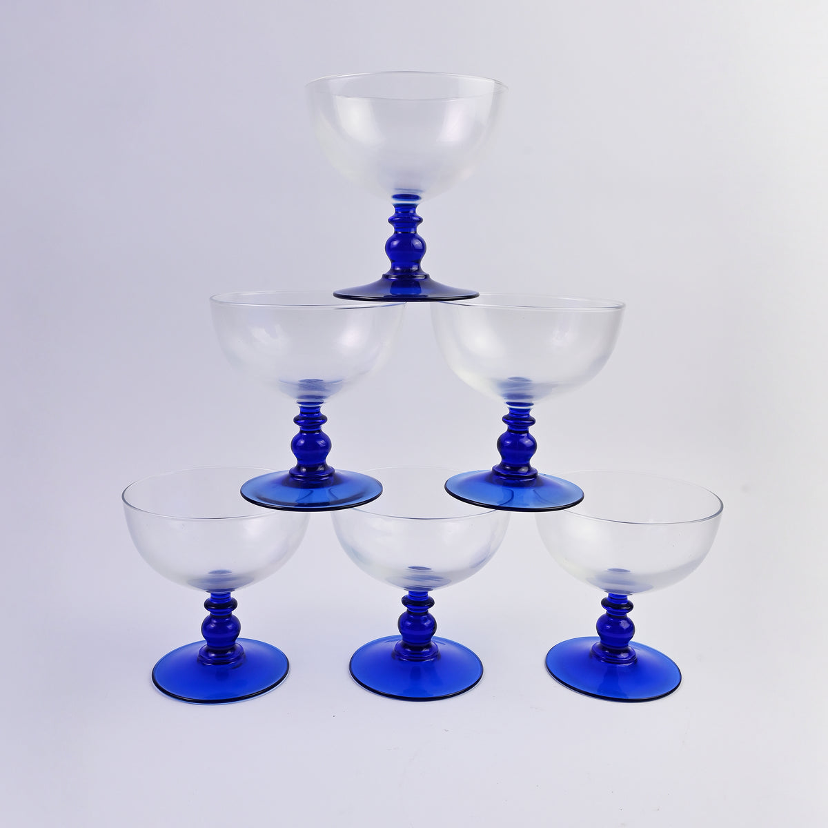 Cobalt Blue Bowl Glasses Set