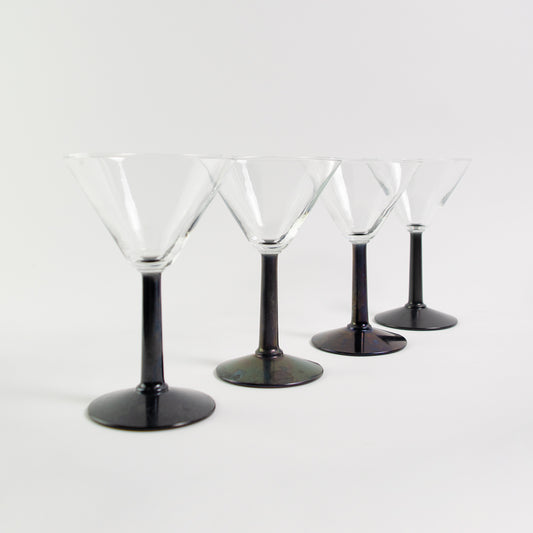 Set Black Martini Glasses