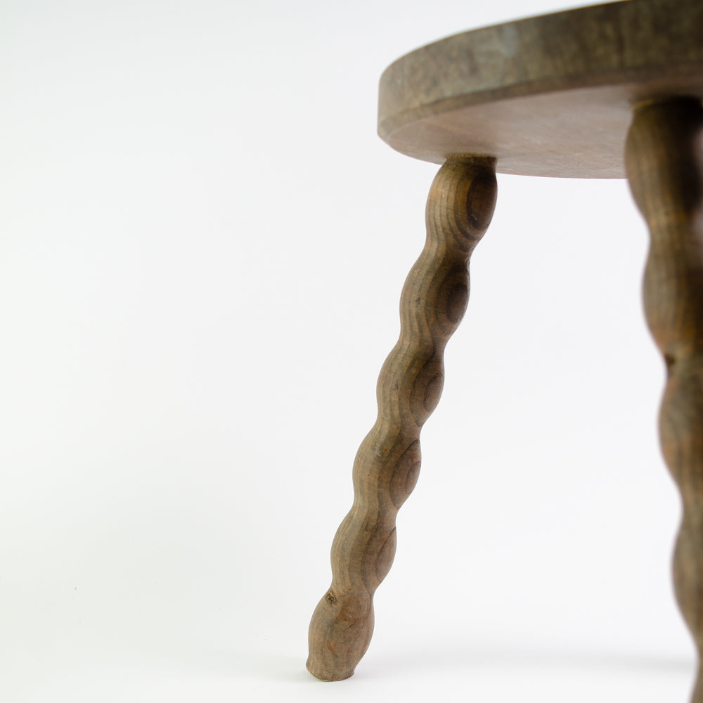 French Wooden Bobbin Stool