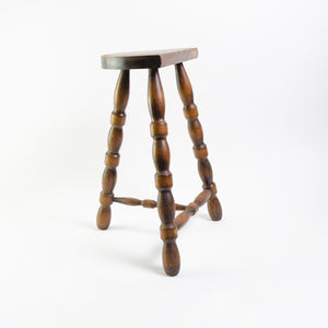 Large Wooden Bobbin Stool