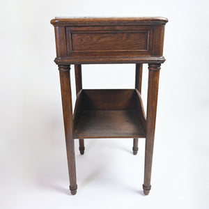 Pair of Cherry Wood and Marble side tables