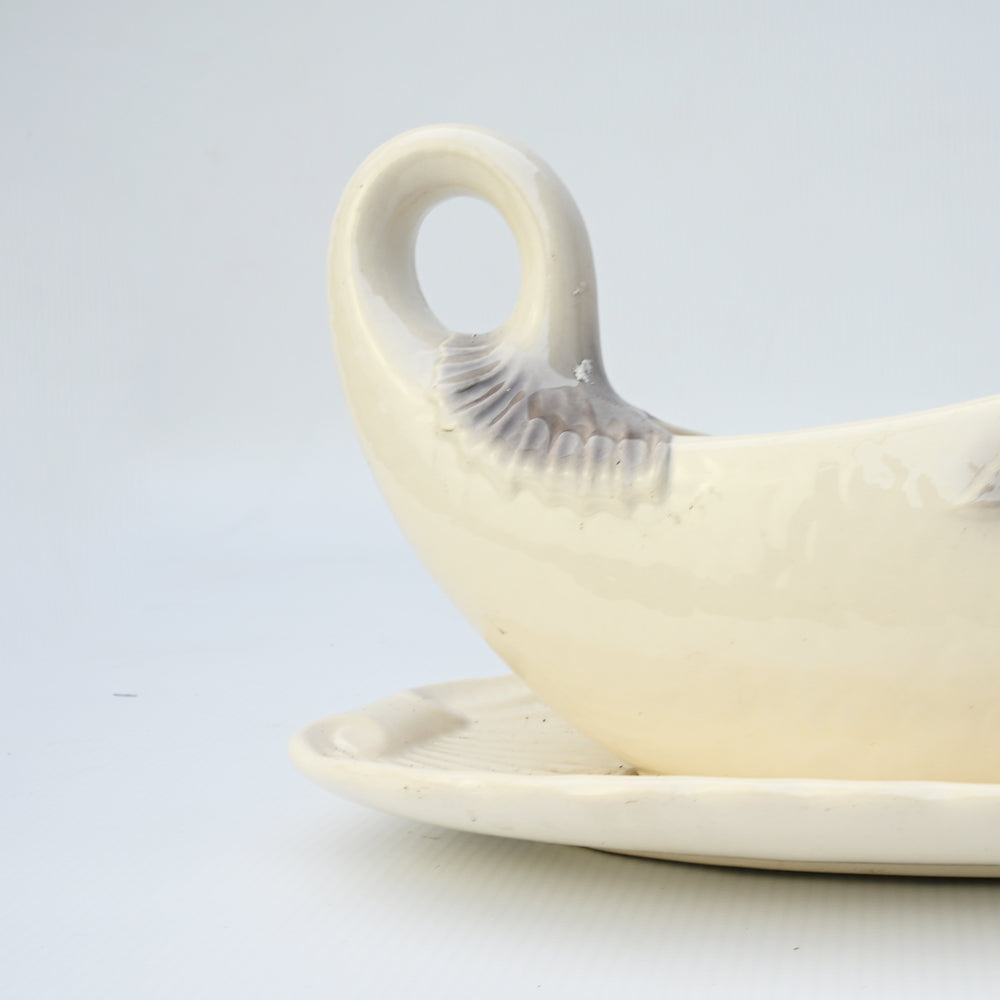 Vintage Upside Down Ceramic boat Fish Dish