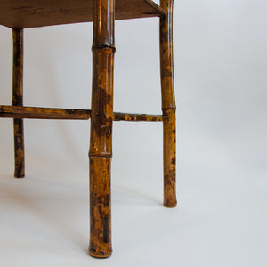 Oriental style Victorian Tiger Bamboo Tiered Side Table