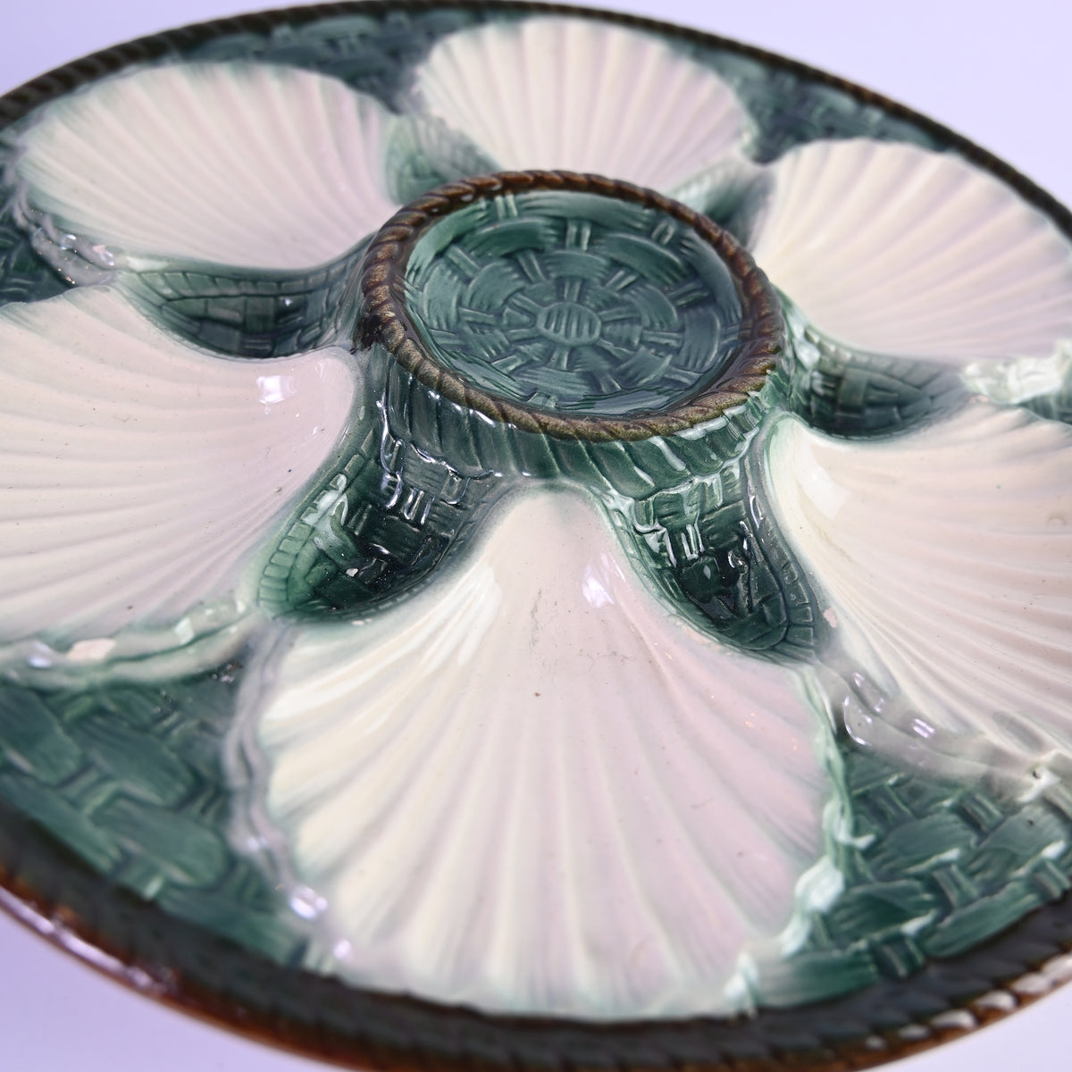 Beautiful Majolica Oyster Plate