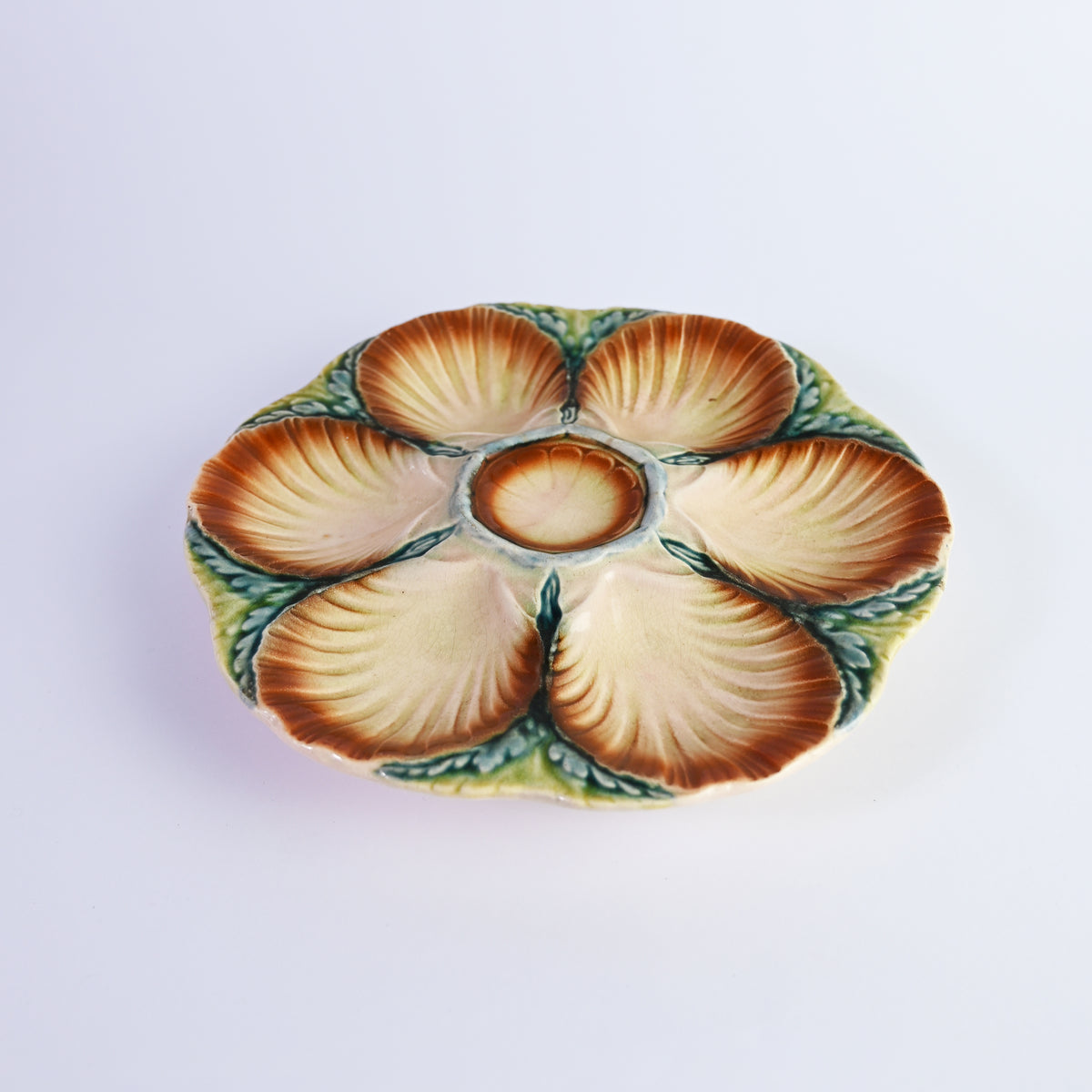 Gorgeous Hand Painted French Oyster Plate