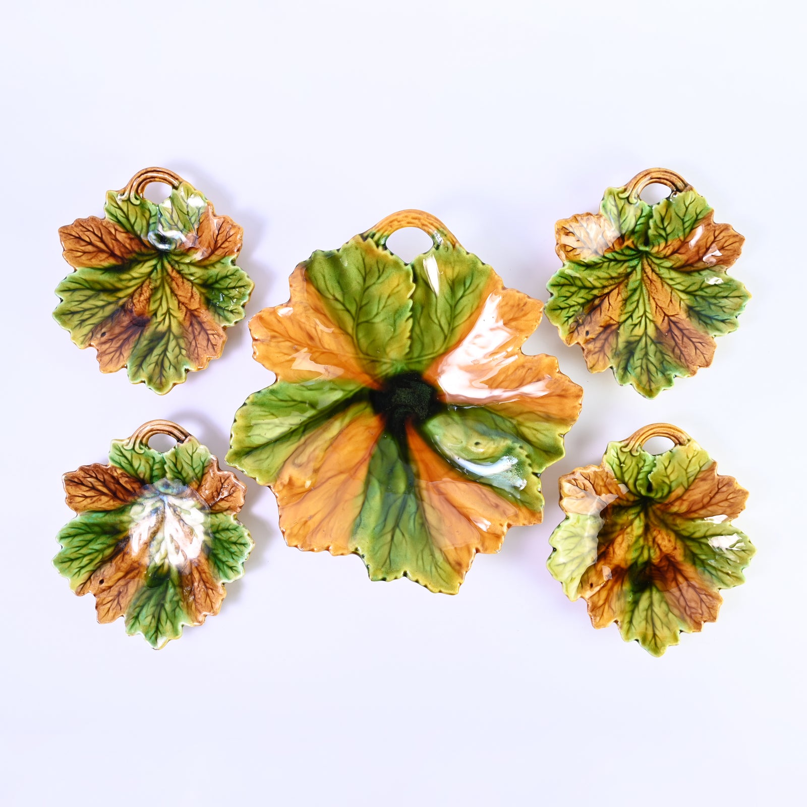Hand Painted Italian Leaf Plates