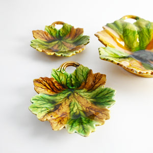 Hand Painted Italian Leaf Plates