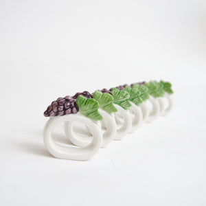 Set of Grape Napkin Rings