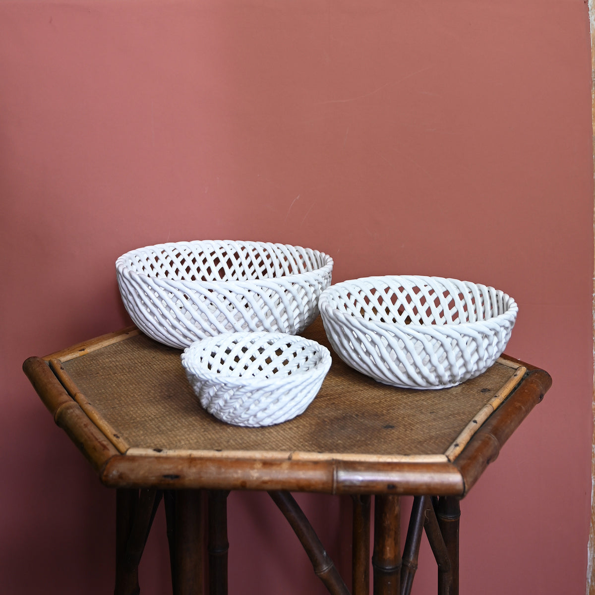 Spanish White Lattice Bowls