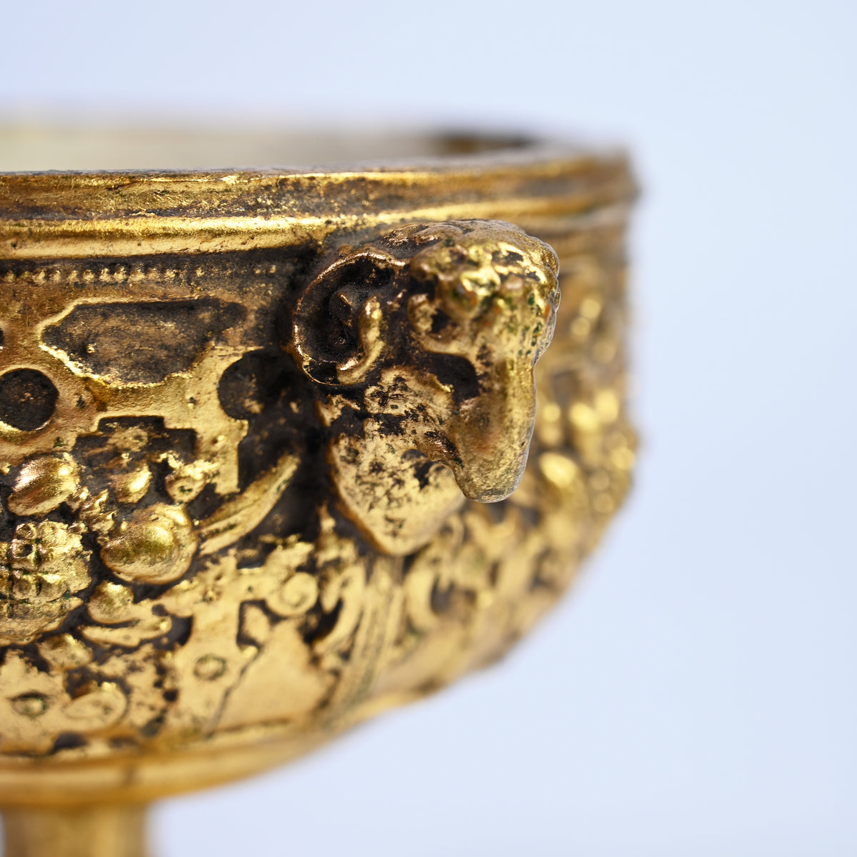 Terracotta gold Italian fruit and vine footed centrepiece