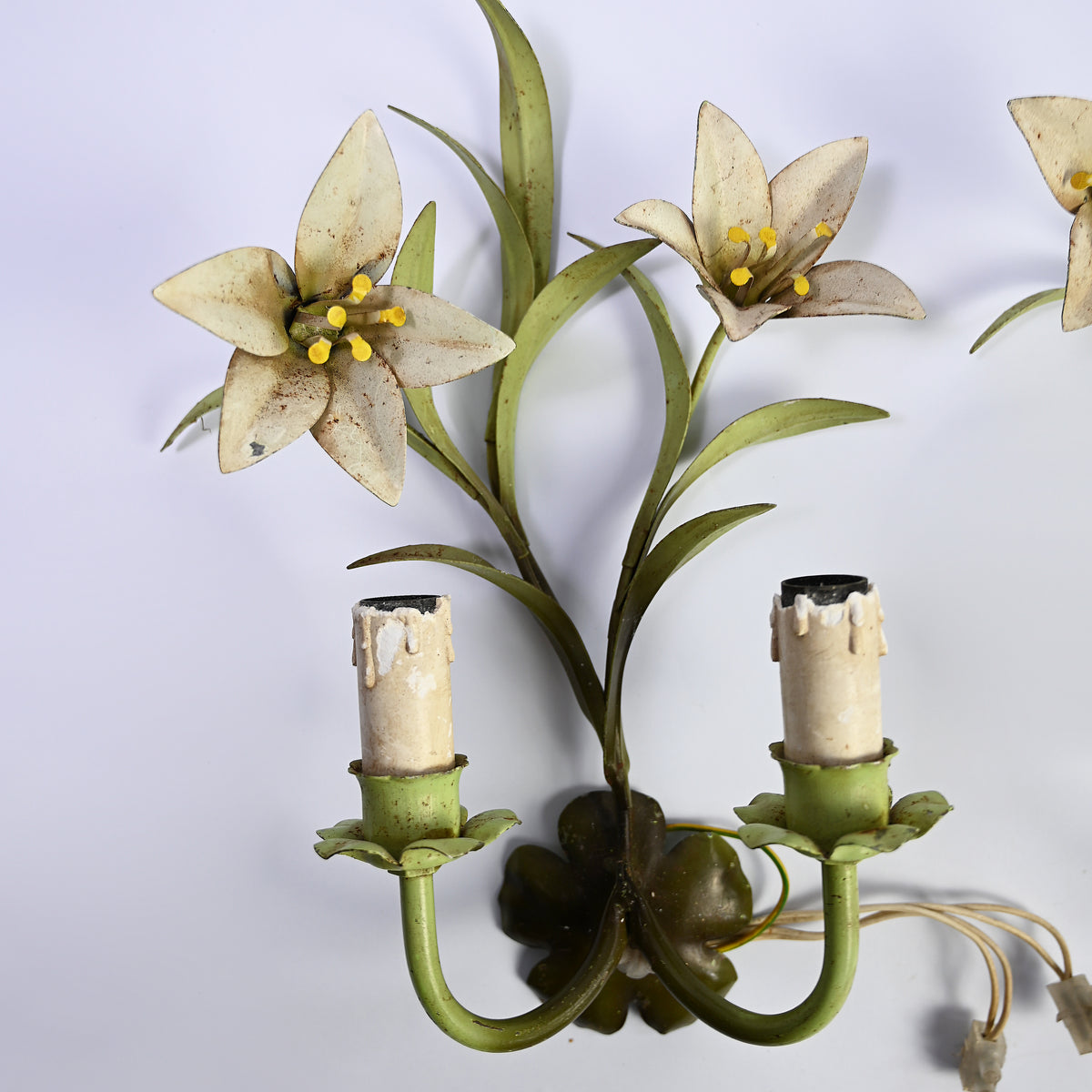 Beautiful Pair Floral Wall Scounces