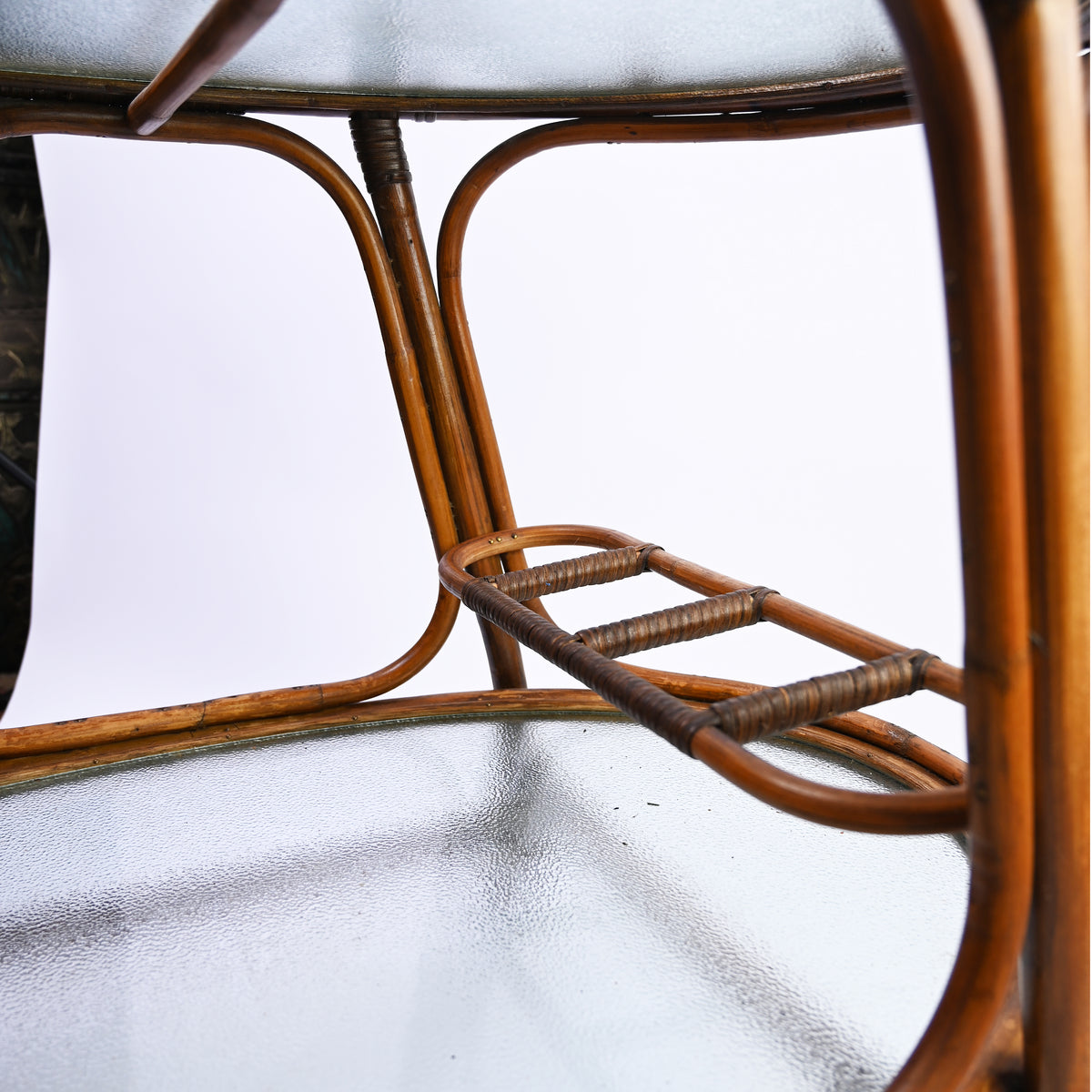Art Deco Bamboo and Glass Drinks Trolley