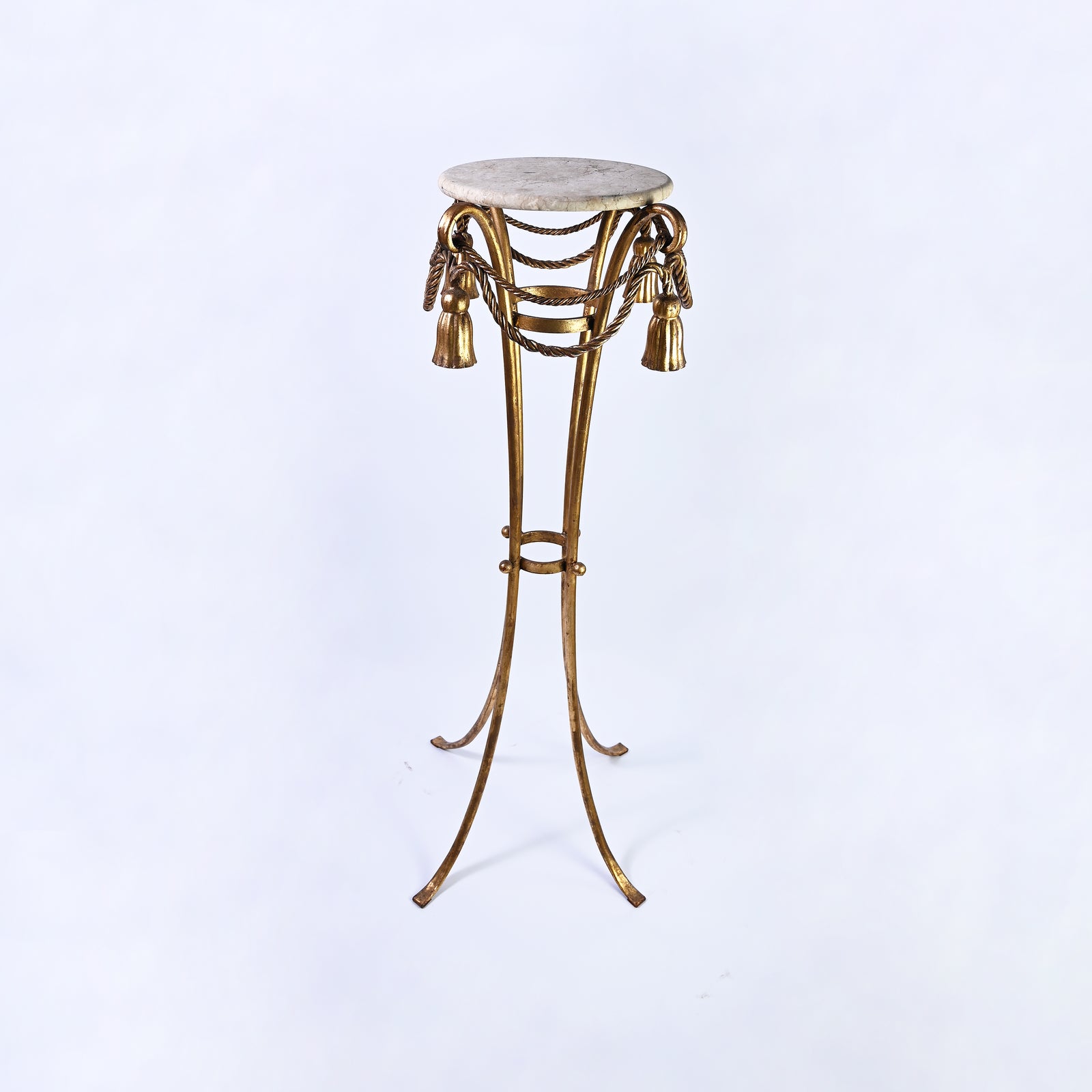 Elegant Gold Gilt and Marble Plant Stand