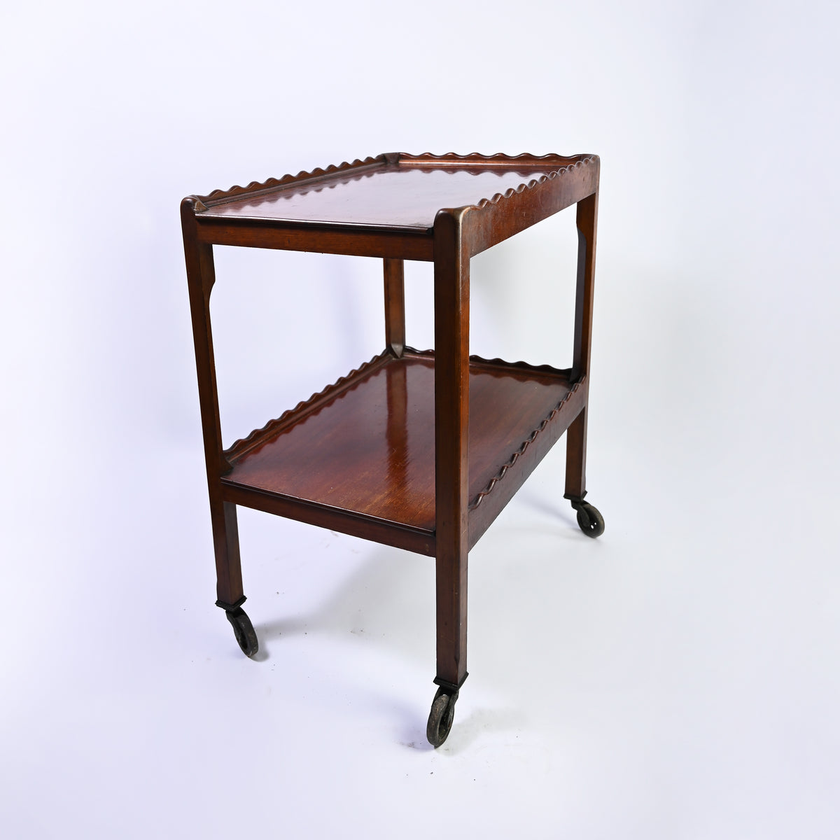 Scalloped Mahogany Drinks Trolley
