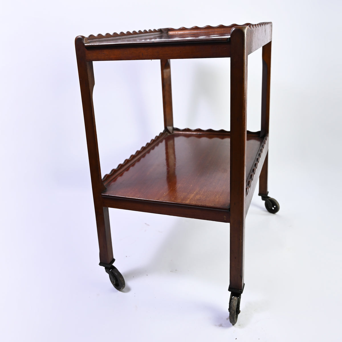 Scalloped Mahogany Drinks Trolley