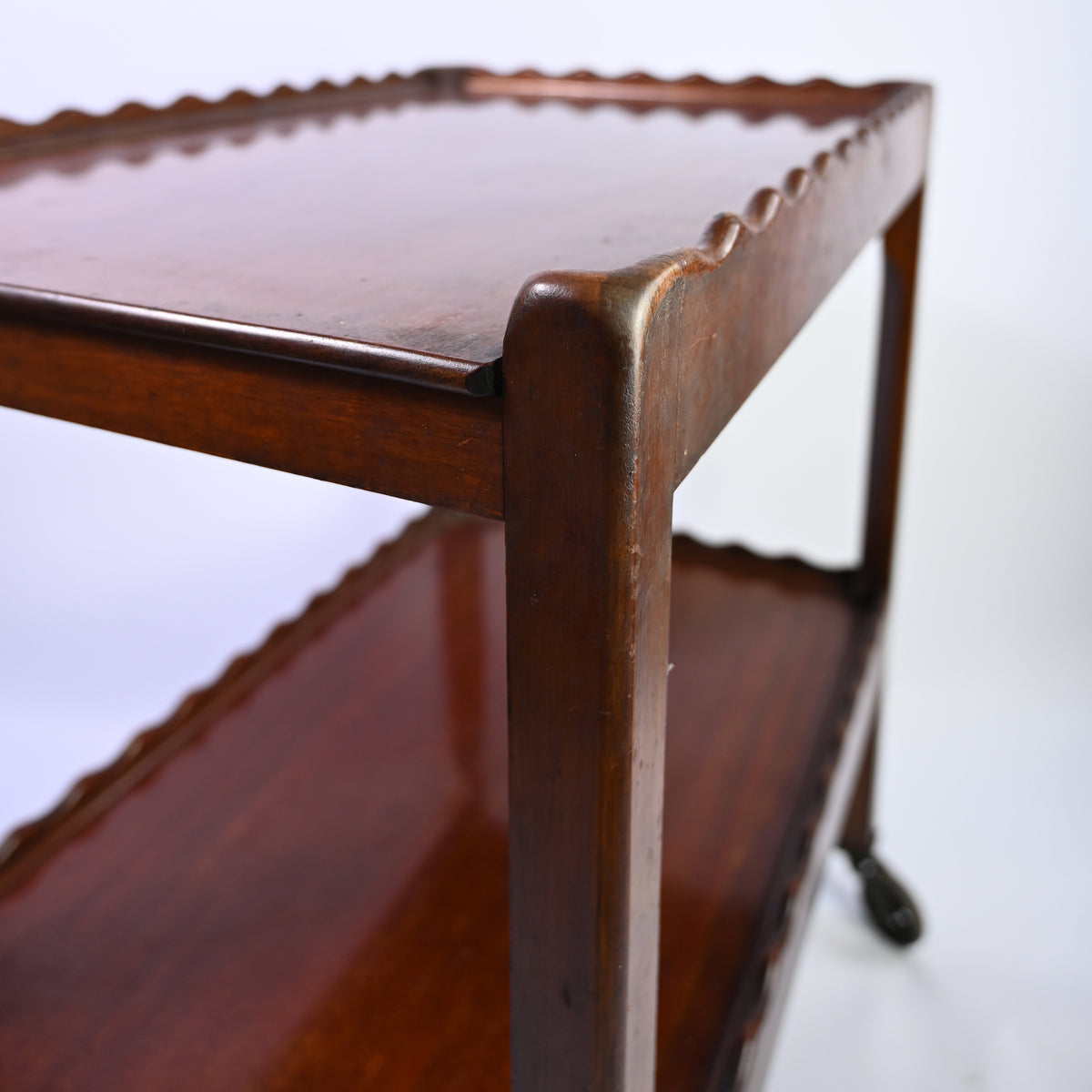 Scalloped Mahogany Drinks Trolley