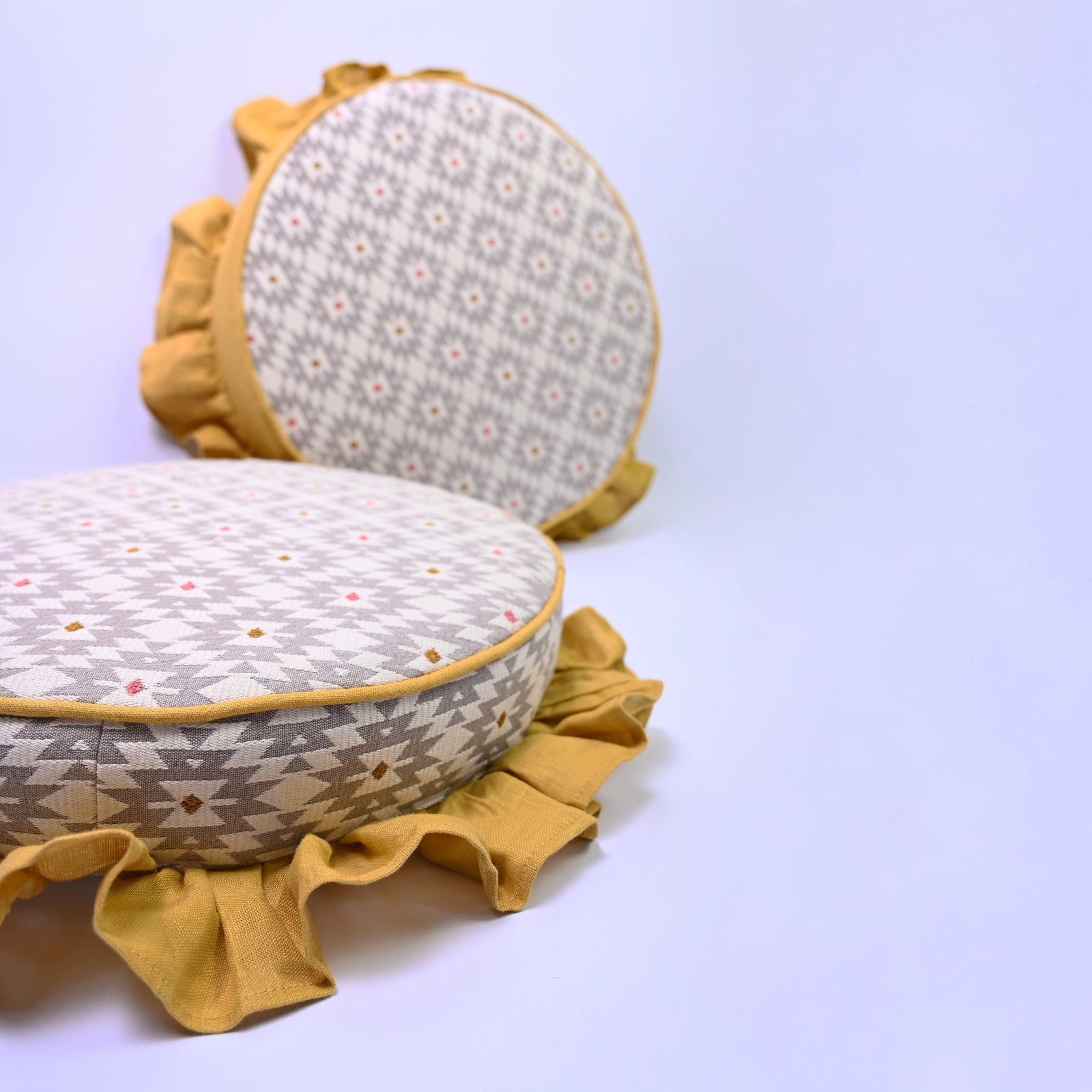 Luxurious Piccadilly Ruffled Linen Stool Pads