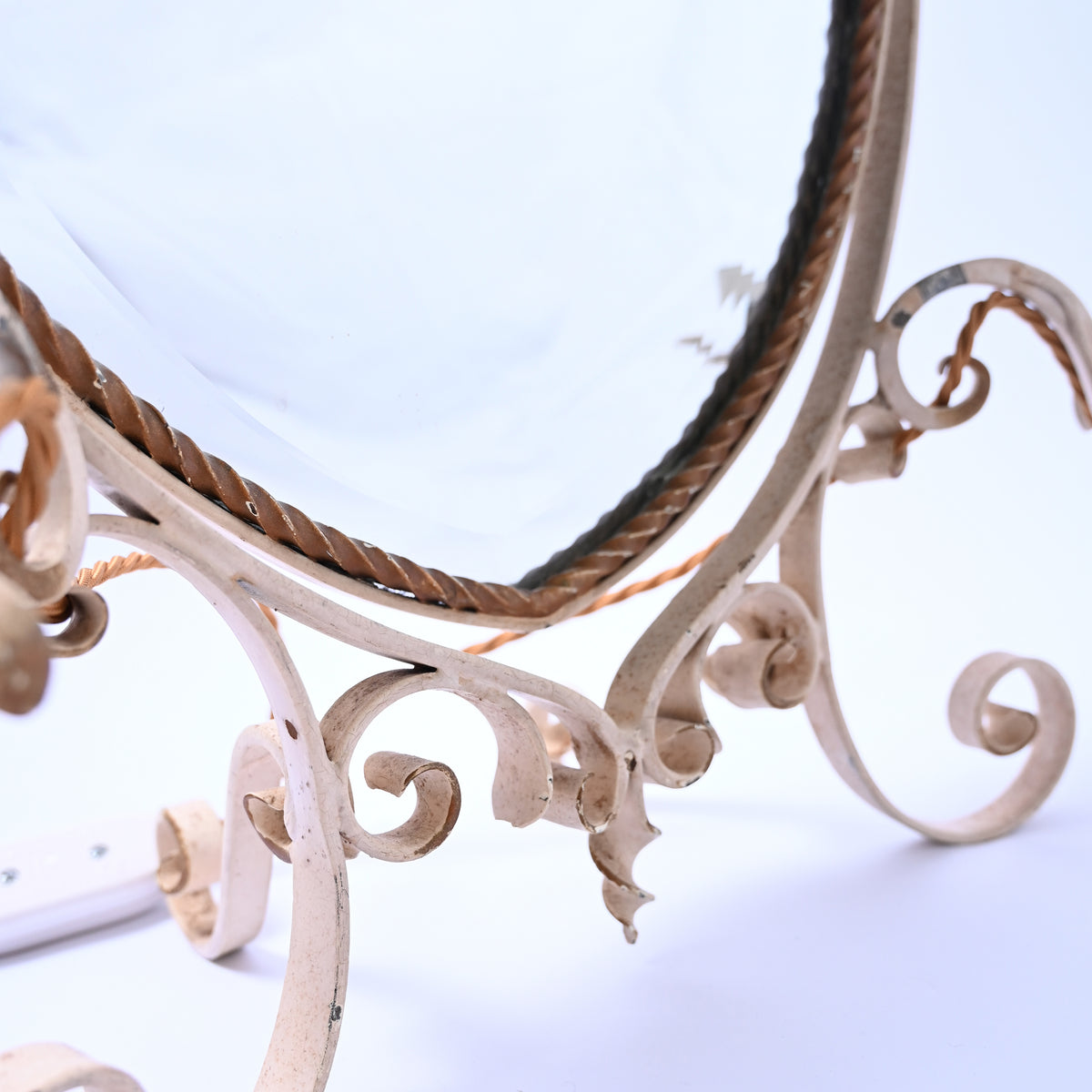 Rope Gilded Vanity Mirror with candle holder lights