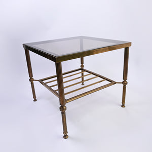 Elegant Brass and Smoked Glass Table