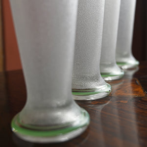 Set of Neon Green Tipped Frosted Glasses