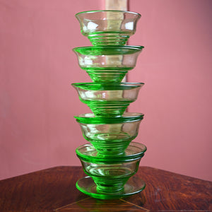 Set of Uranium Green Bowls