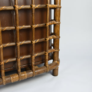 Large Copper and Bamboo Storage Basket
