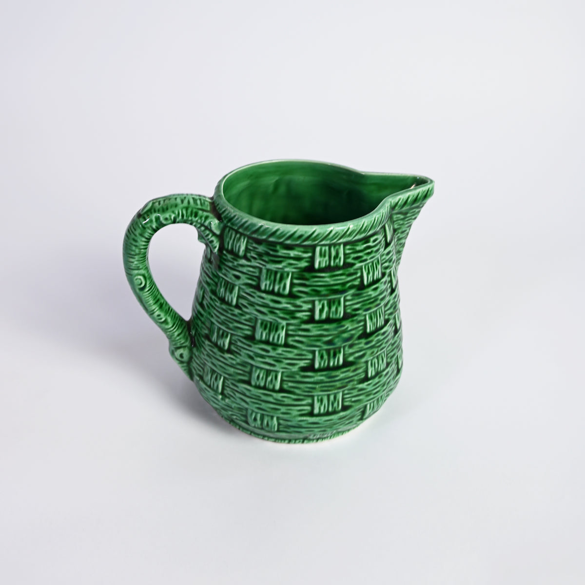 Jade Green Woven Ceramic Jug