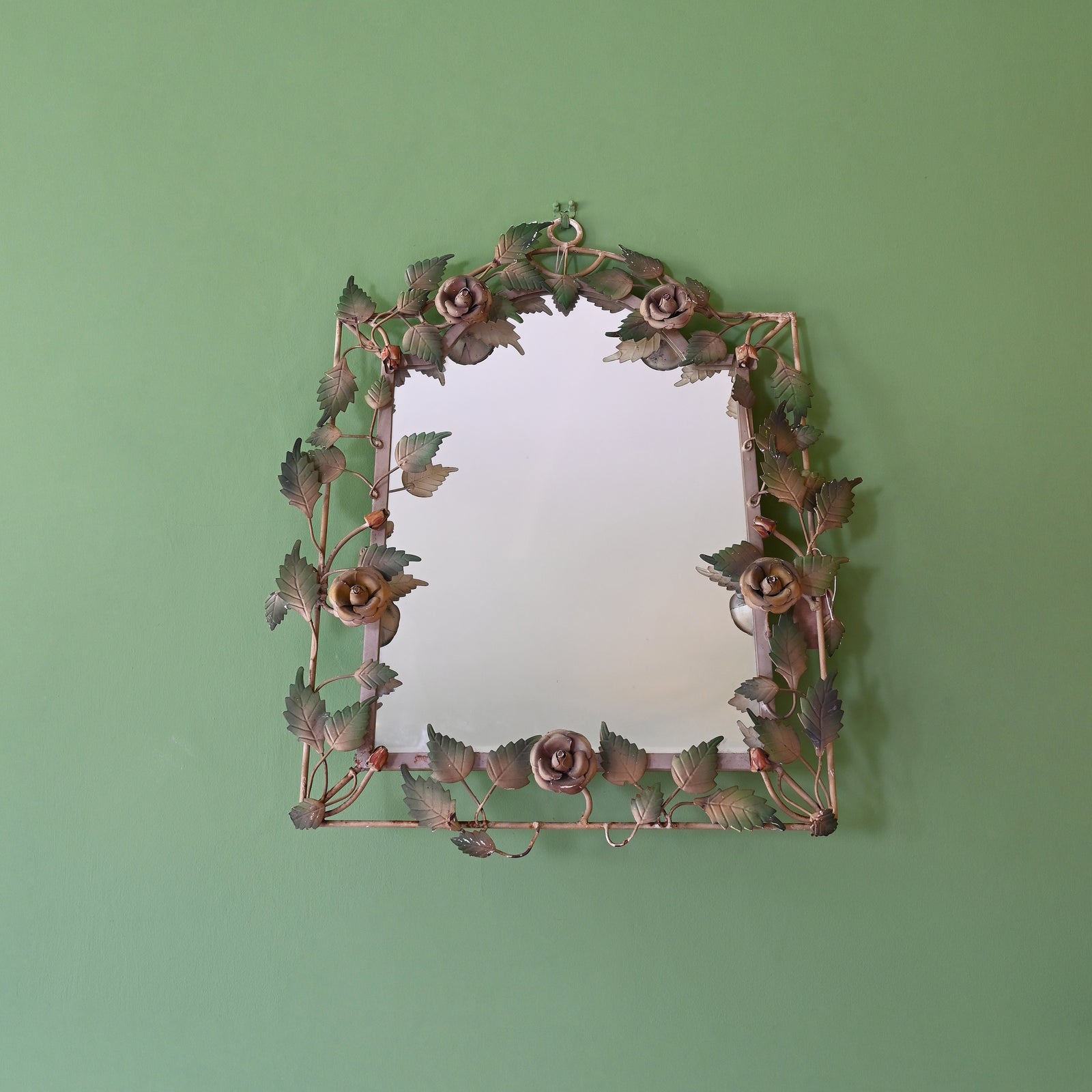 Toleware rose and vine mirror
