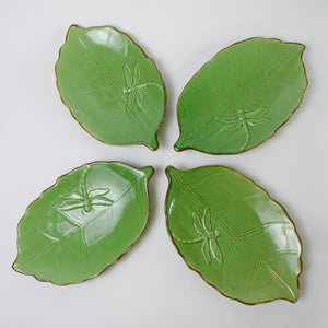 Set of Dragonfly Leaf Plates