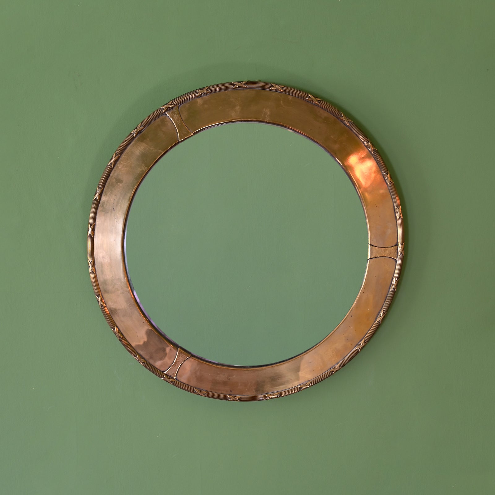 Vintage Round Brass Mirror
