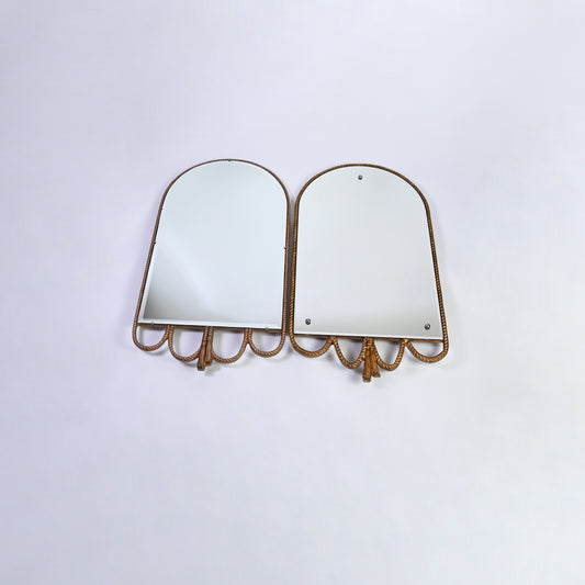 Pair of gilded twisted Rope Mirrors