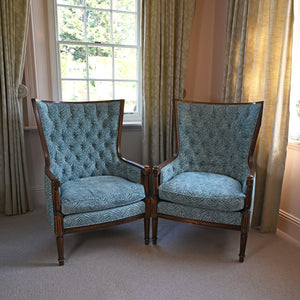 Pair of Art Deco Zebra Wingback chairs